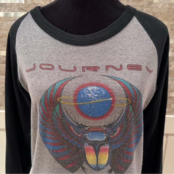 Vintage Journey 1981 Original Escape Tour Raglan Tee Shirt 3/4 Sleeve L Large - Picture 2 of 8